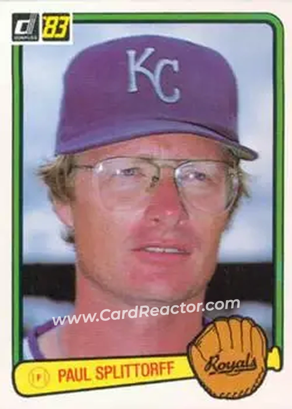 1983 Donruss #286 - Paul Splittorff - Kansas City Royals - Front 1983 Donruss #286 - Paul Splittorff - Kansas City Royals - Front