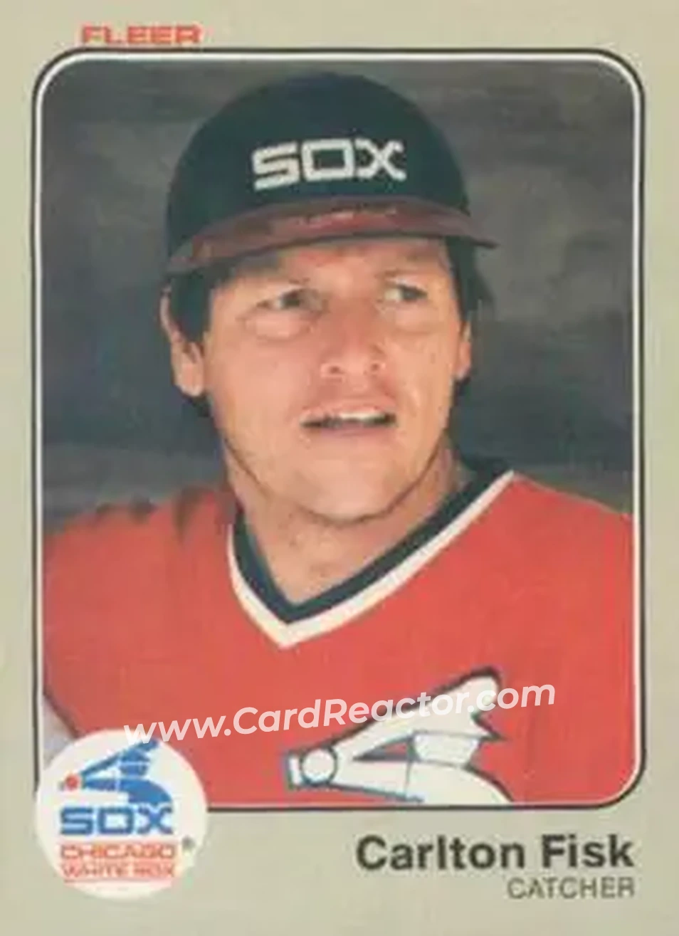 1983 Fleer #235 - Carlton Fisk - Chicago White Sox - Front 1983 Fleer #235 - Carlton Fisk - Chicago White Sox - Front