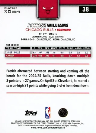 Patrick Williams 裏面