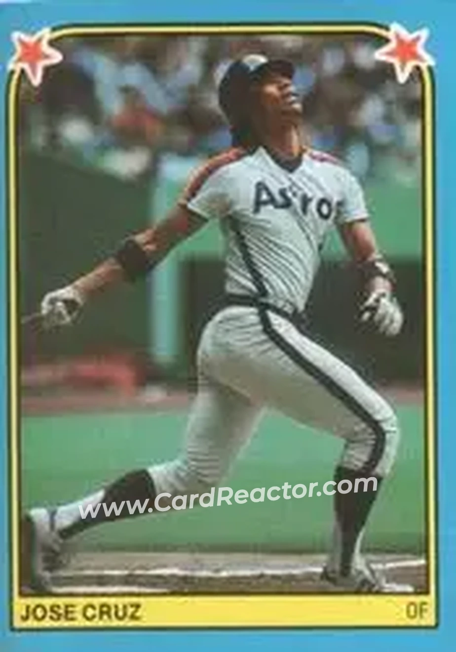 1983 Fleer Star Stickers #206 - Jose Cruz - Houston Astros - Front