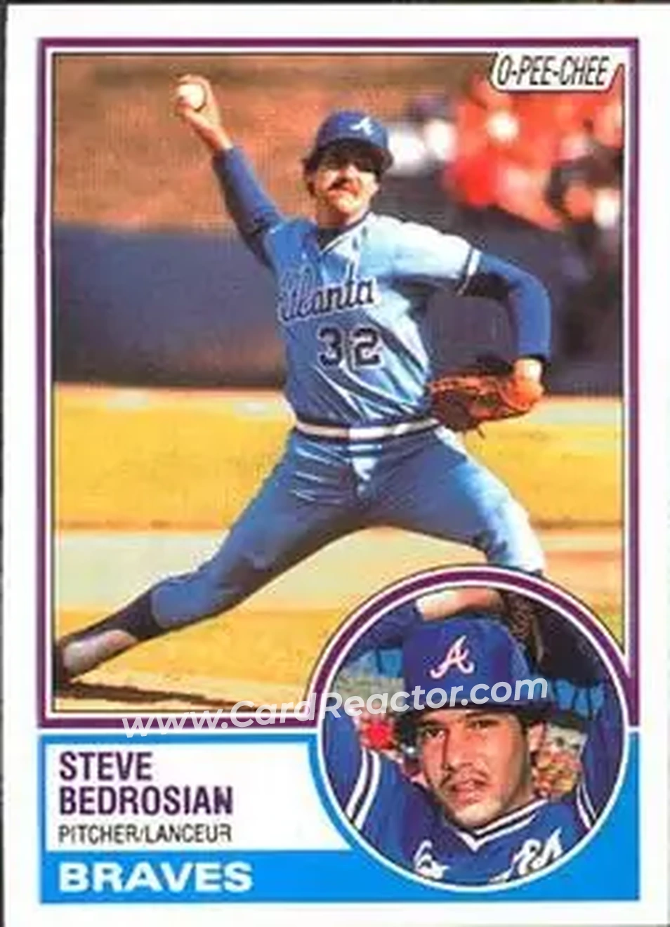 1983 O-Pee-Chee #157 - Steve Bedrosian - Atlanta Braves - Front 1983 O-Pee-Chee #157 - Steve Bedrosian - Atlanta Braves - Front