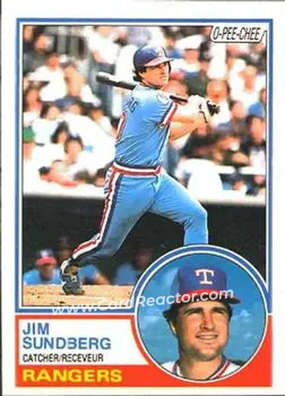 1983 O-Pee-Chee #158 - Jim Sundberg - Texas Rangers - Front