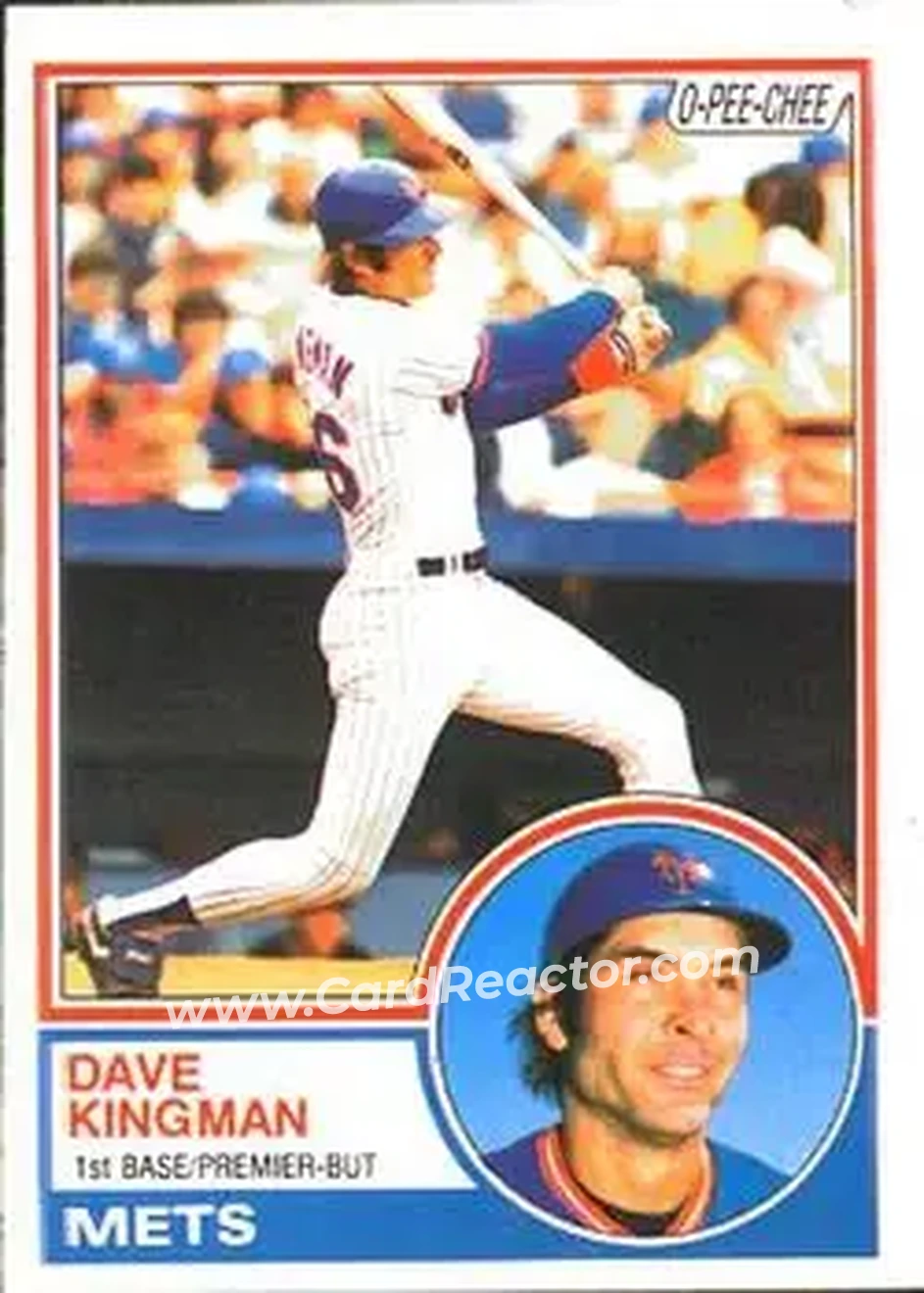 1983 O-Pee-Chee #160 - Dave Kingman - New York Mets - Front