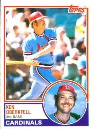 1983 Topps #206 - Ken Oberkfell - St. Louis Cardinals