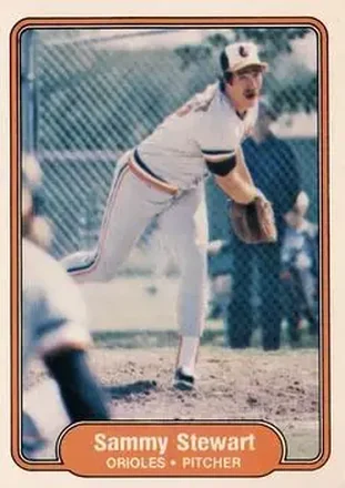 1982 Fleer #180 - Sammy Stewart - Baltimore Orioles 1982 Fleer #180 - Sammy Stewart - Baltimore Orioles