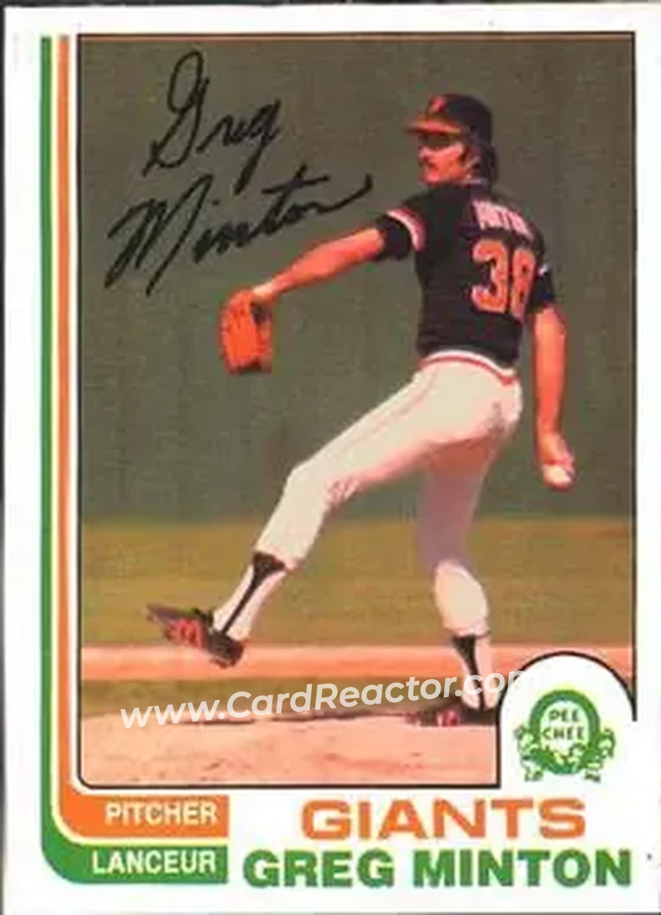 1982 O-Pee-Chee #144 - Greg Minton - San Francisco Giants - Front 1982 O-Pee-Chee #144 - Greg Minton - San Francisco Giants - Front