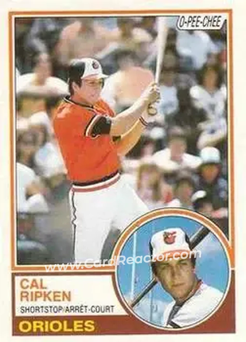 1983 O-Pee-Chee #163 - Cal Ripken - Baltimore Orioles - Front 1983 O-Pee-Chee #163 - Cal Ripken - Baltimore Orioles - Front