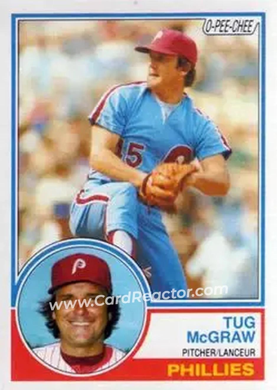 1983 O-Pee-Chee #166 - Tug McGraw - Philadelphia Phillies - Front 1983 O-Pee-Chee #166 - Tug McGraw - Philadelphia Phillies - Front