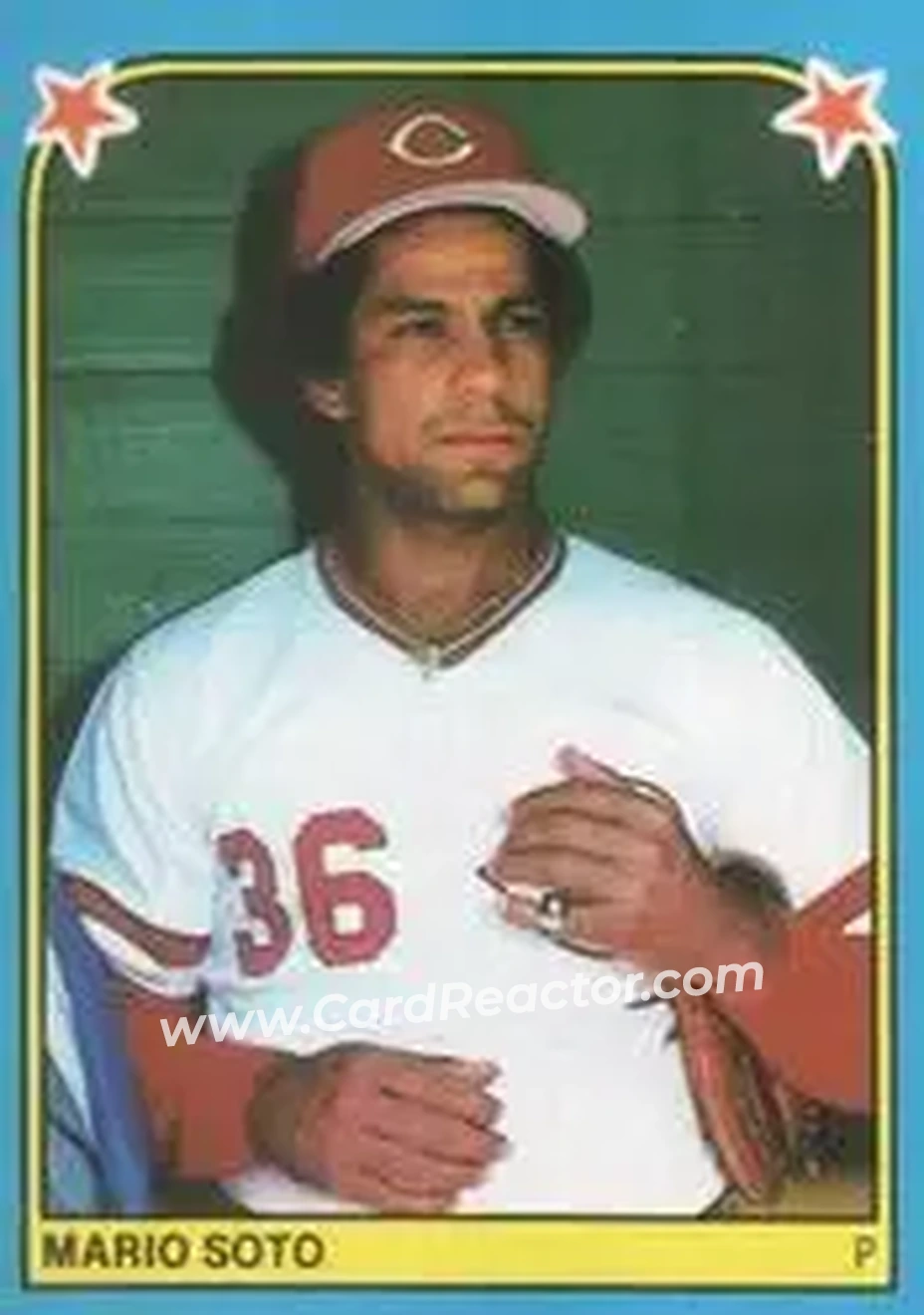 1983 Fleer Star Stickers #216 - Mario Soto - Cincinnati Reds - Front 1983 Fleer Star Stickers #216 - Mario Soto - Cincinnati Reds - Front