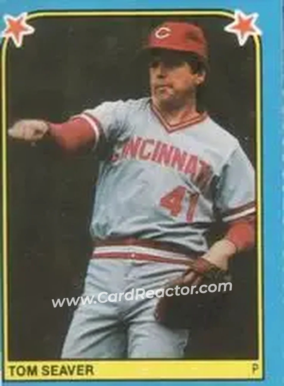 1983 Fleer Star Stickers #218 - Tom Seaver - Cincinnati Reds - Front 1983 Fleer Star Stickers #218 - Tom Seaver - Cincinnati Reds - Front