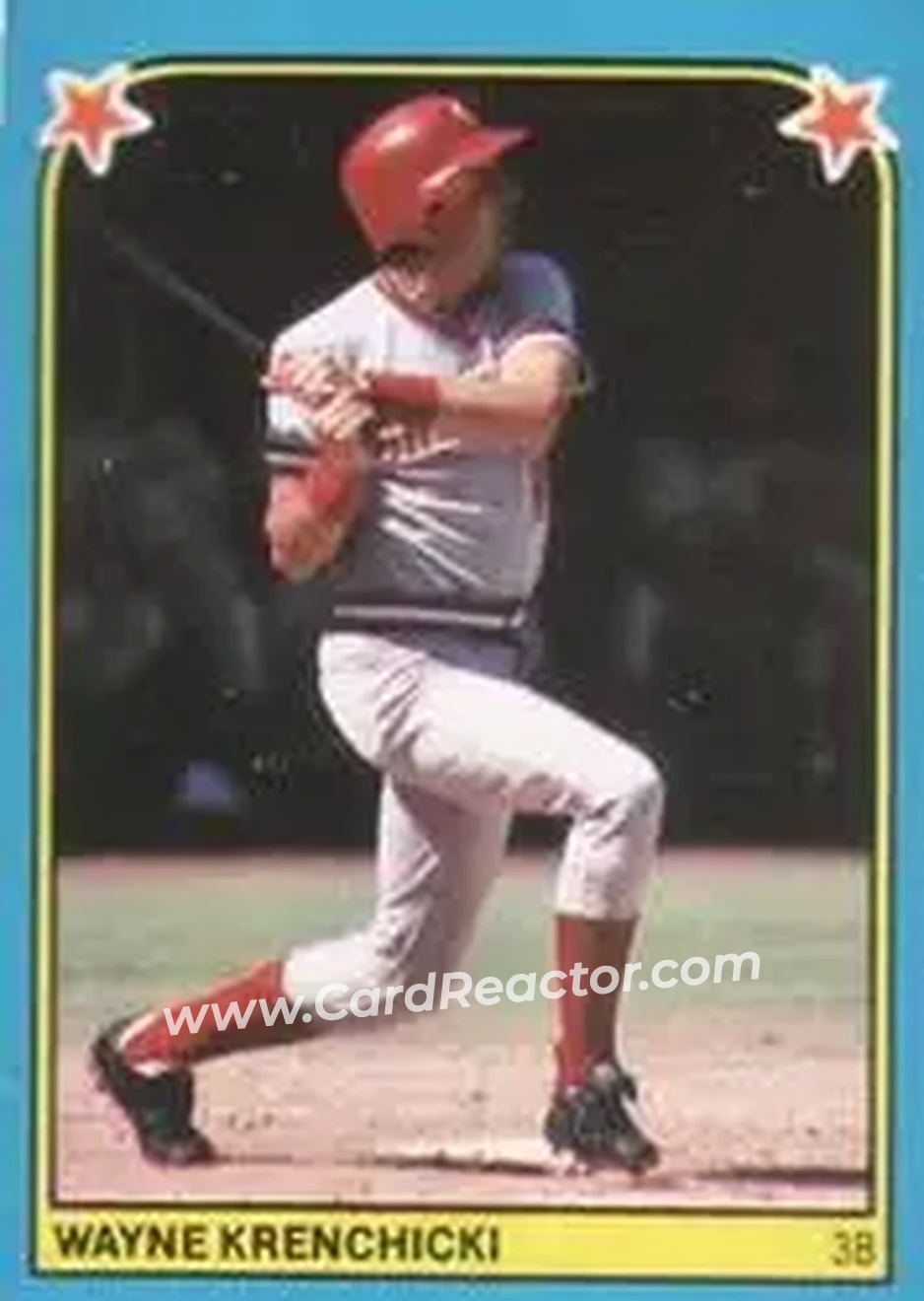 1983 Fleer Star Stickers #220 - Wayne Krenchicki - Cincinnati Reds - Front