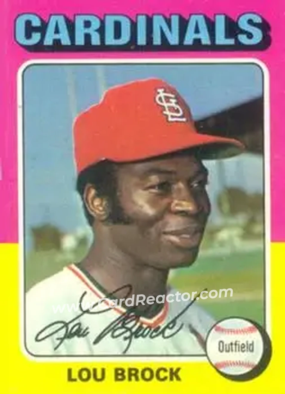 1975 Topps #540 - Lou Brock - St. Louis Cardinals - Front 1975 Topps #540 - Lou Brock - St. Louis Cardinals - Front