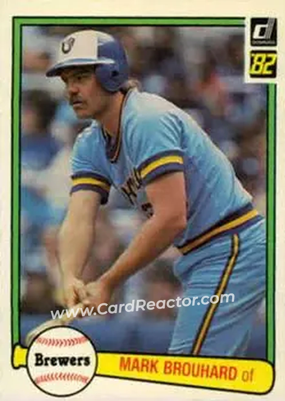 1982 Donruss #154 - Mark Brouhard - Milwaukee Brewers - Front