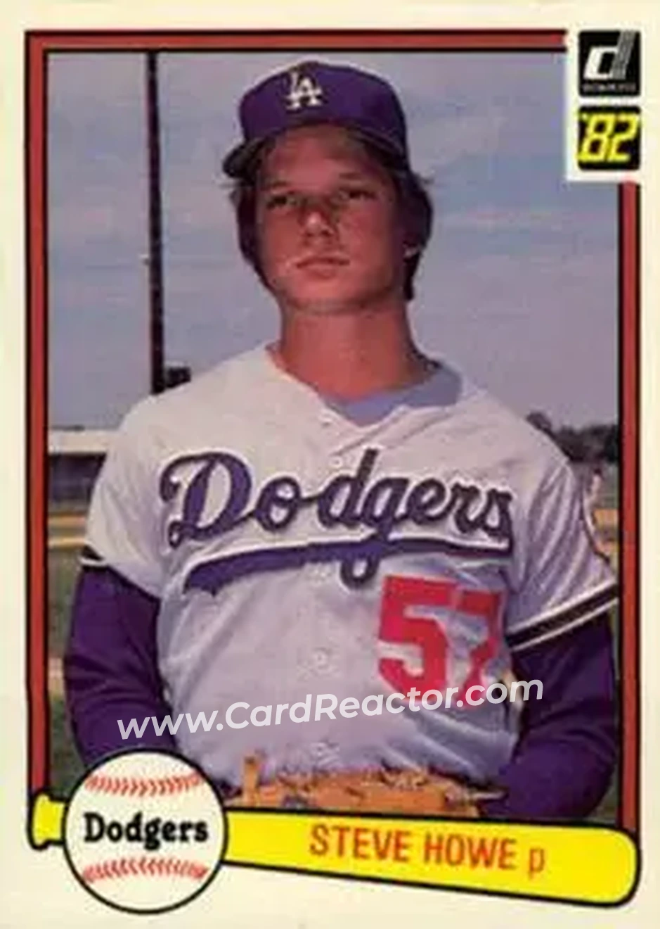 1982 Donruss #158 - Steve Howe - Los Angeles Dodgers - Front