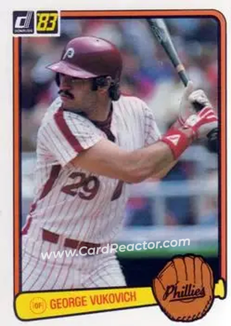1983 Donruss #315 - George Vukovich - Philadelphia Phillies - Front 1983 Donruss #315 - George Vukovich - Philadelphia Phillies - Front