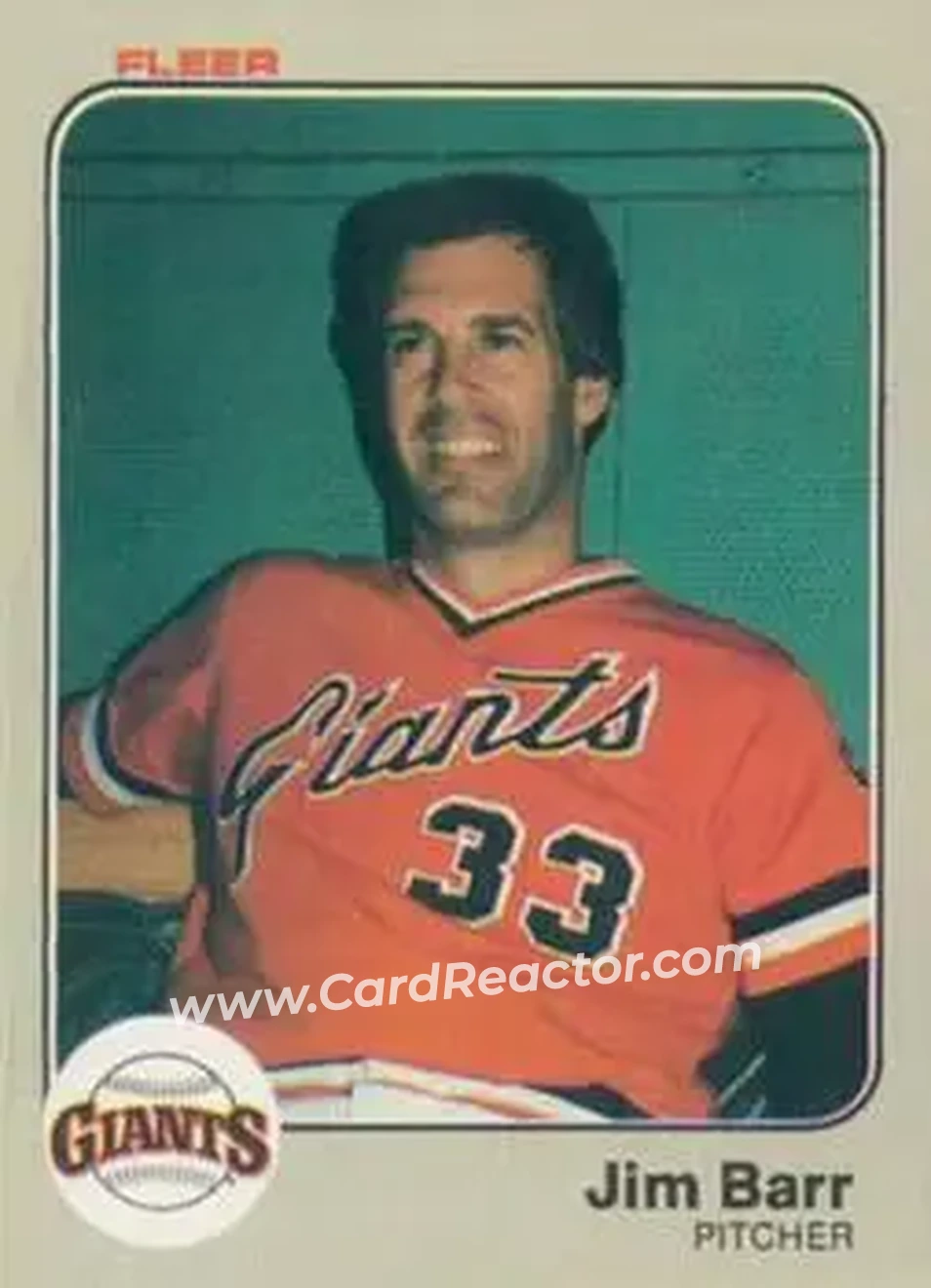 1983 Fleer #252 - Jim Barr - San Francisco Giants - Front
