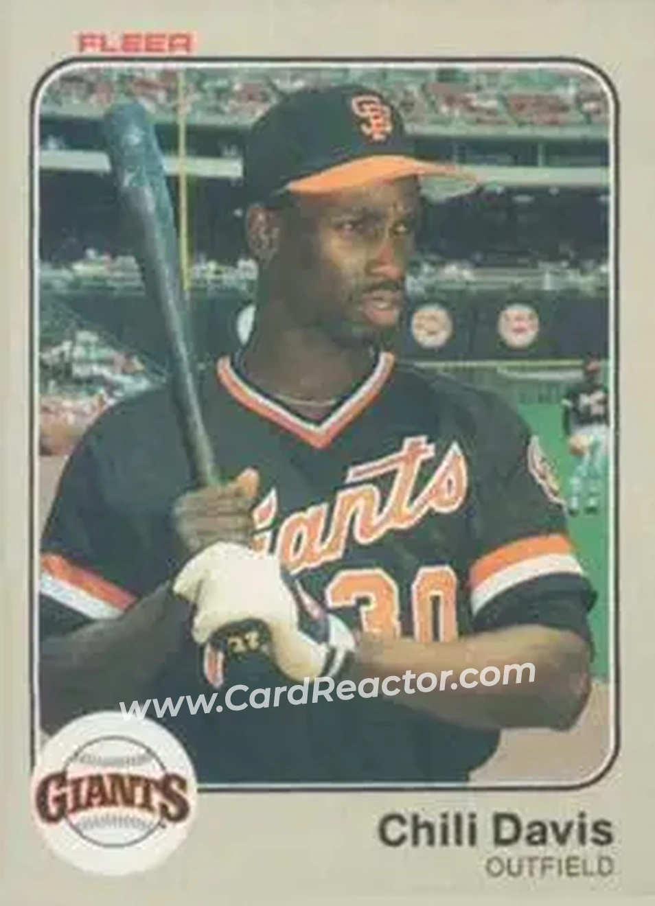 1983 Fleer #257 - Chili Davis - San Francisco Giants - Front 1983 Fleer #257 - Chili Davis - San Francisco Giants - Front