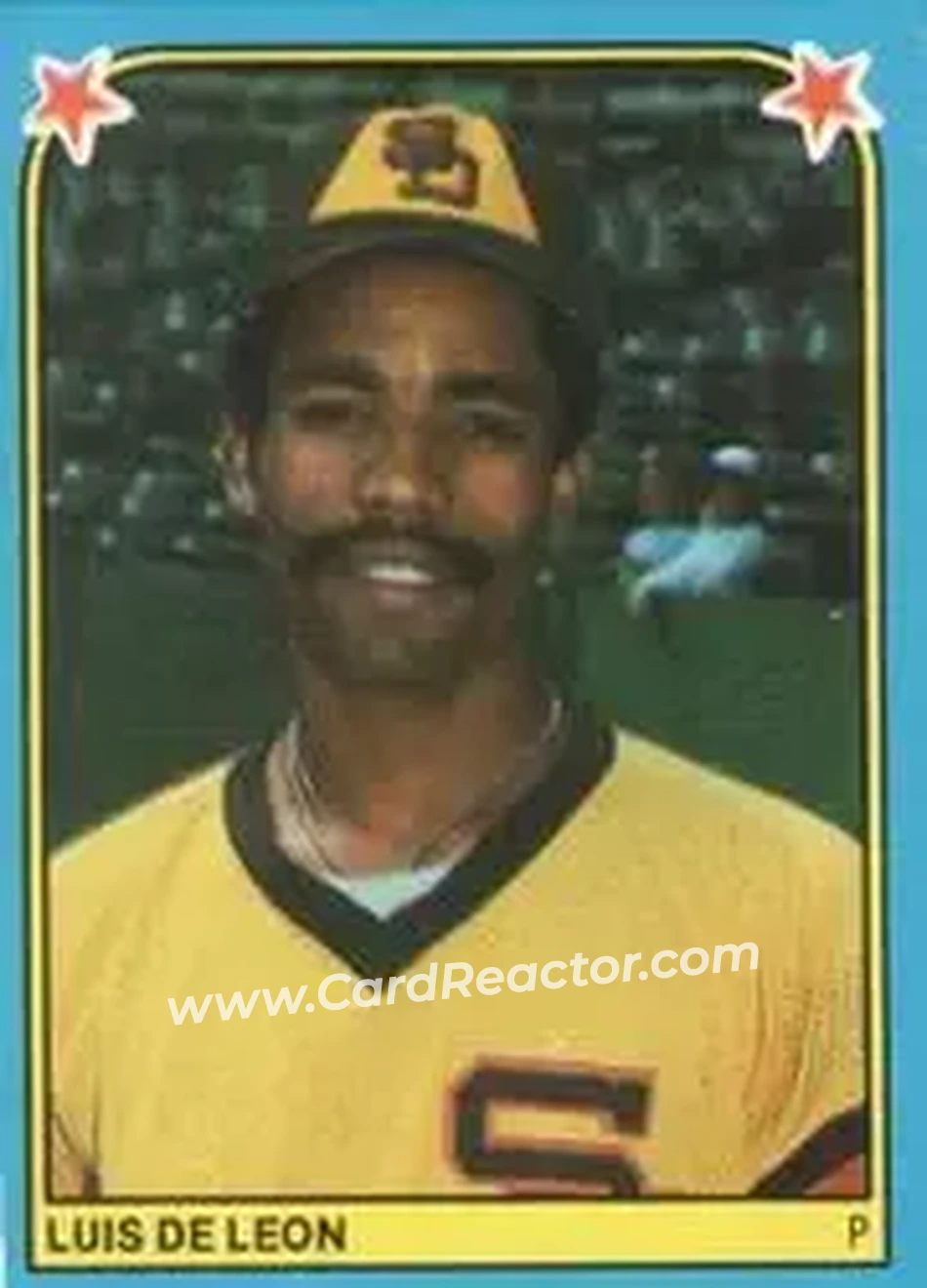 1983 Fleer Star Stickers #224 - Luis DeLeon - San Diego Padres - Front