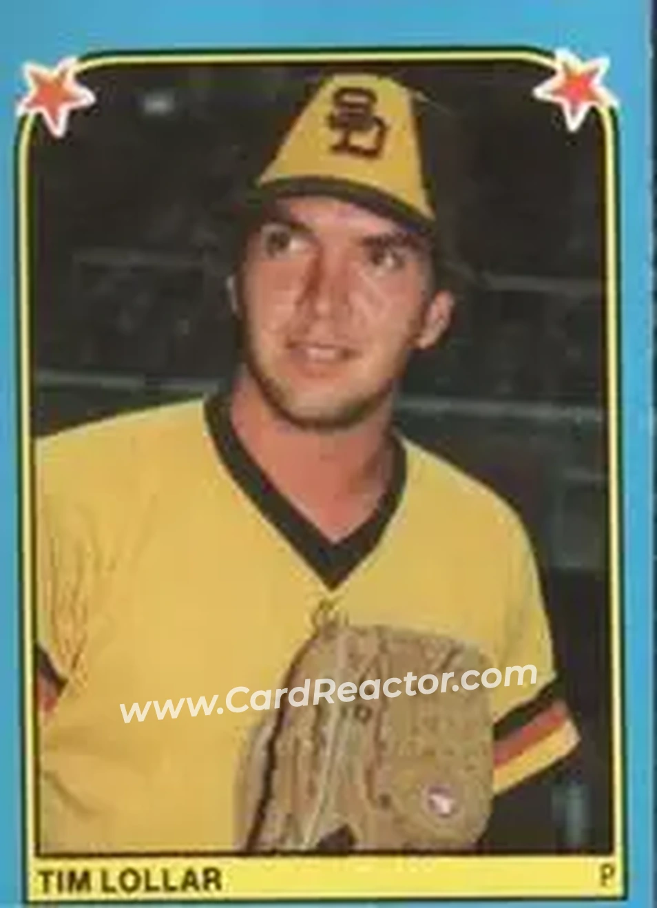 1983 Fleer Star Stickers #228 - Tim Lollar - San Diego Padres - Front 1983 Fleer Star Stickers #228 - Tim Lollar - San Diego Padres - Front