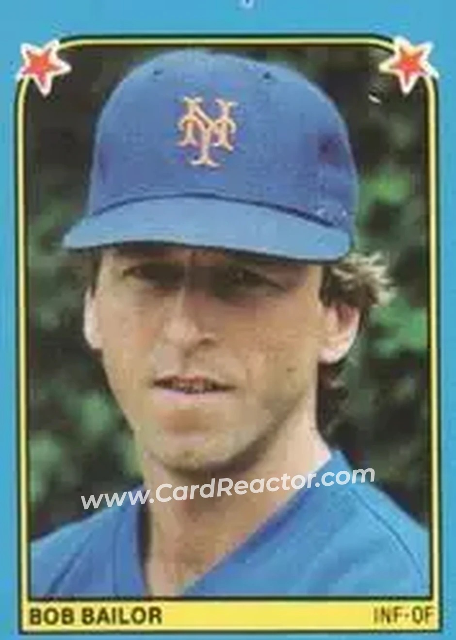 1983 Fleer Star Stickers #230 - Bob Bailor - New York Mets - Front 1983 Fleer Star Stickers #230 - Bob Bailor - New York Mets - Front