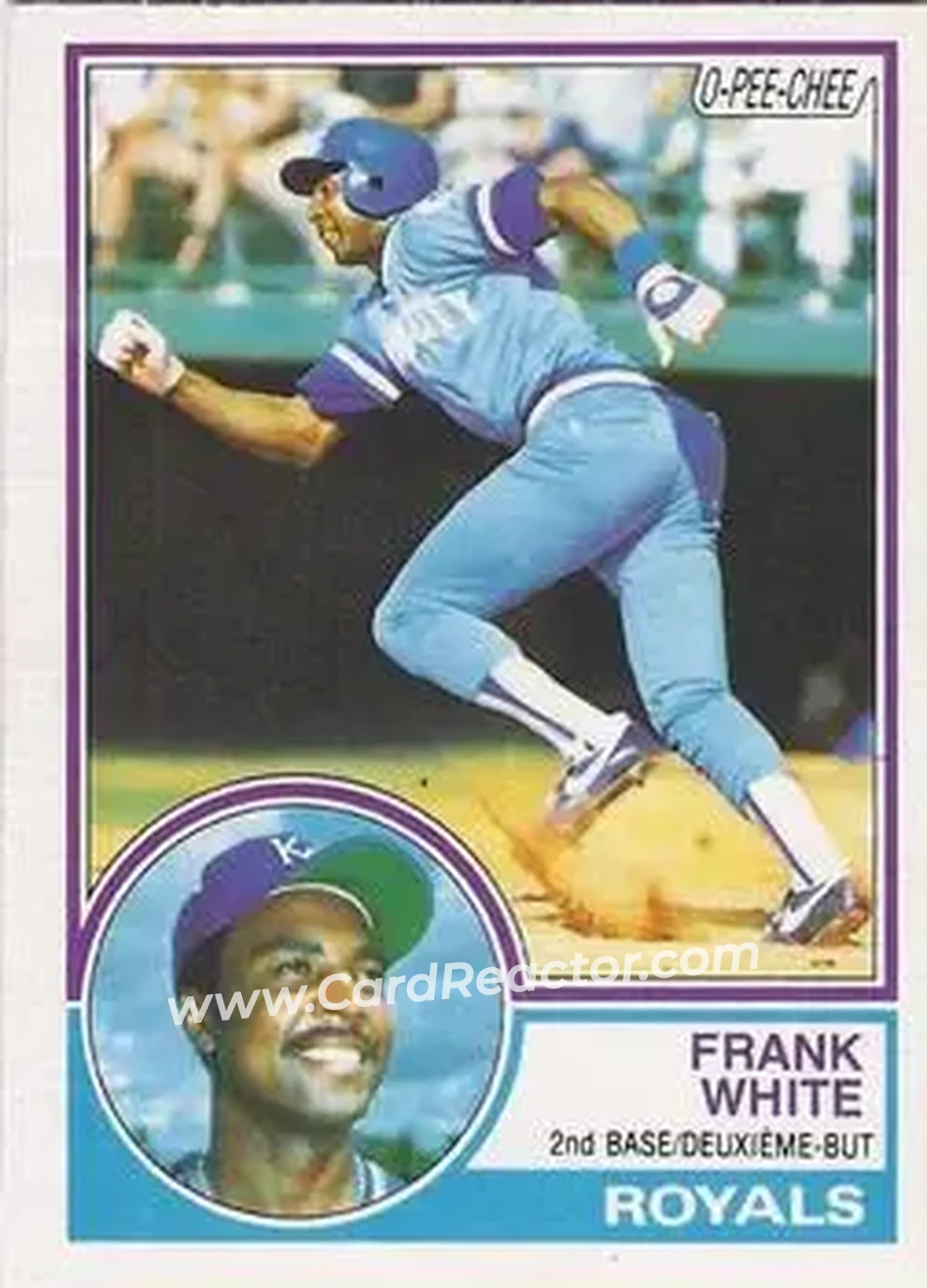 1983 O-Pee-Chee #171 - Frank White - Kansas City Royals - Front