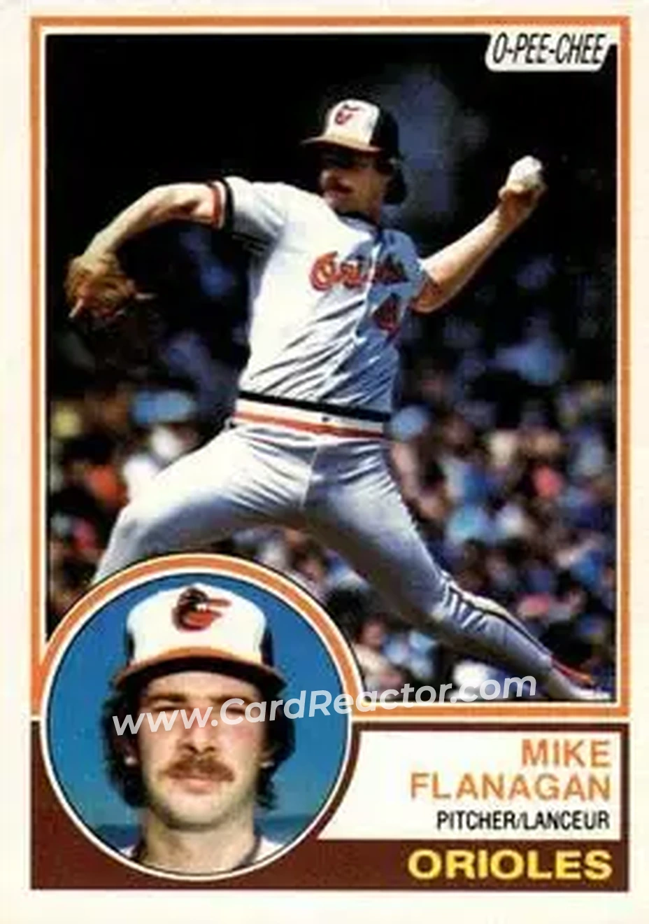 1983 O-Pee-Chee #172 - Mike Flanagan - Baltimore Orioles - Front