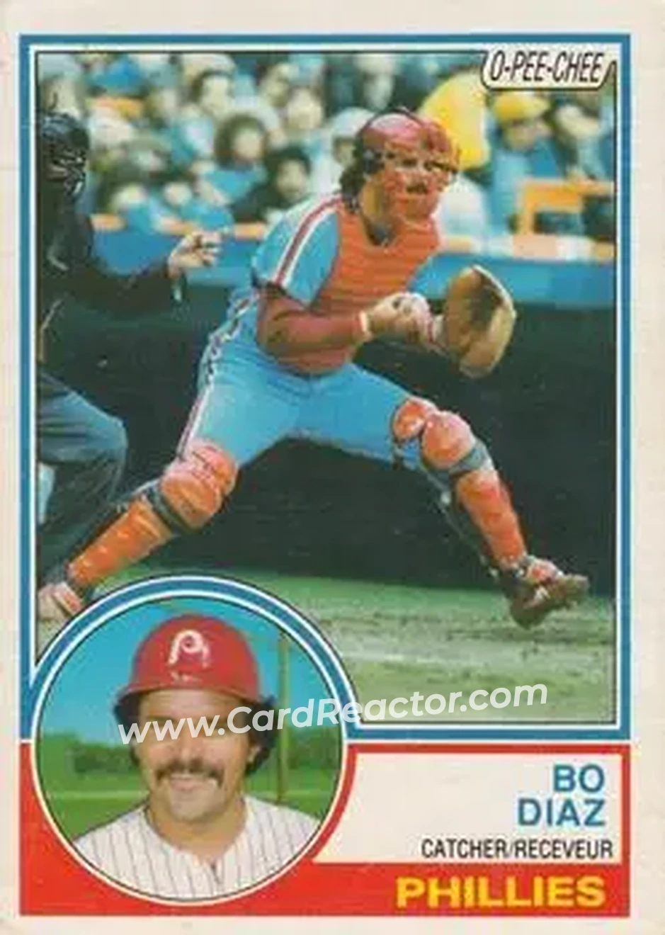 1983 O-Pee-Chee #175 - Bo Diaz - Philadelphia Phillies - Front
