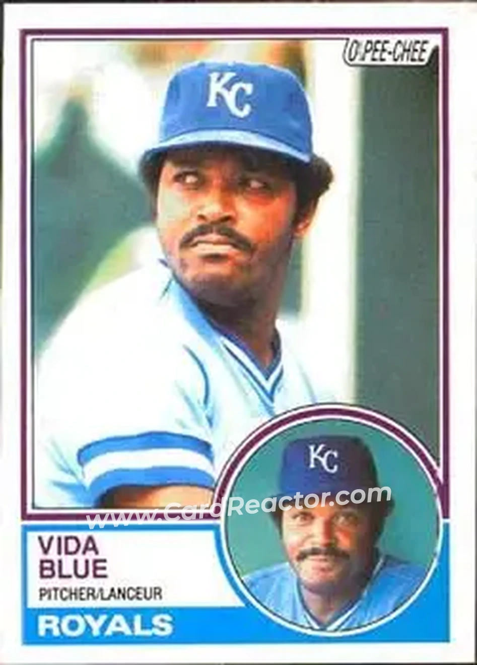 1983 O-Pee-Chee #178 - Vida Blue - Kansas City Royals - Front