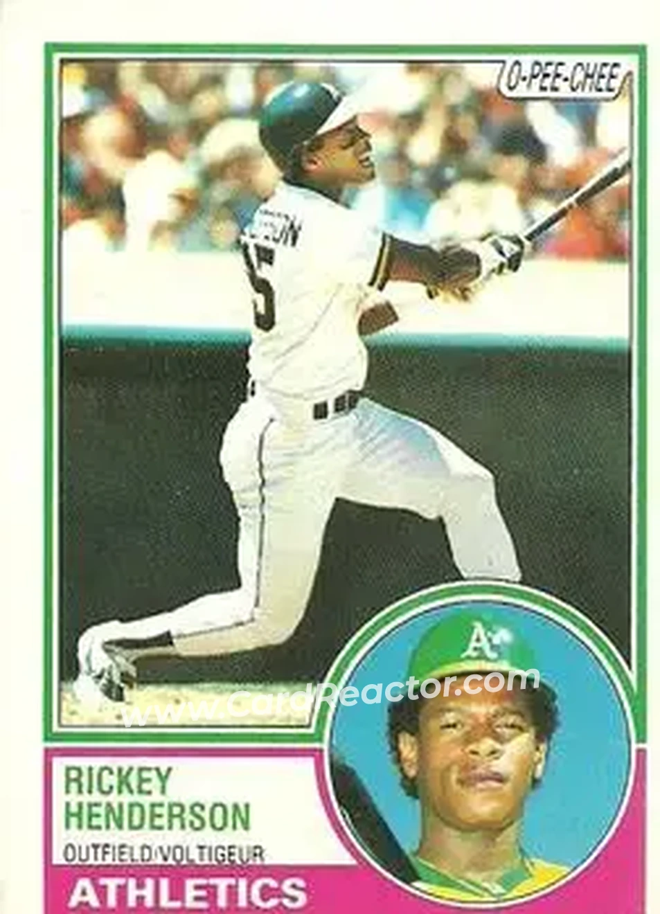 1983 O-Pee-Chee #180 - Rickey Henderson - Oakland Athletics - Front