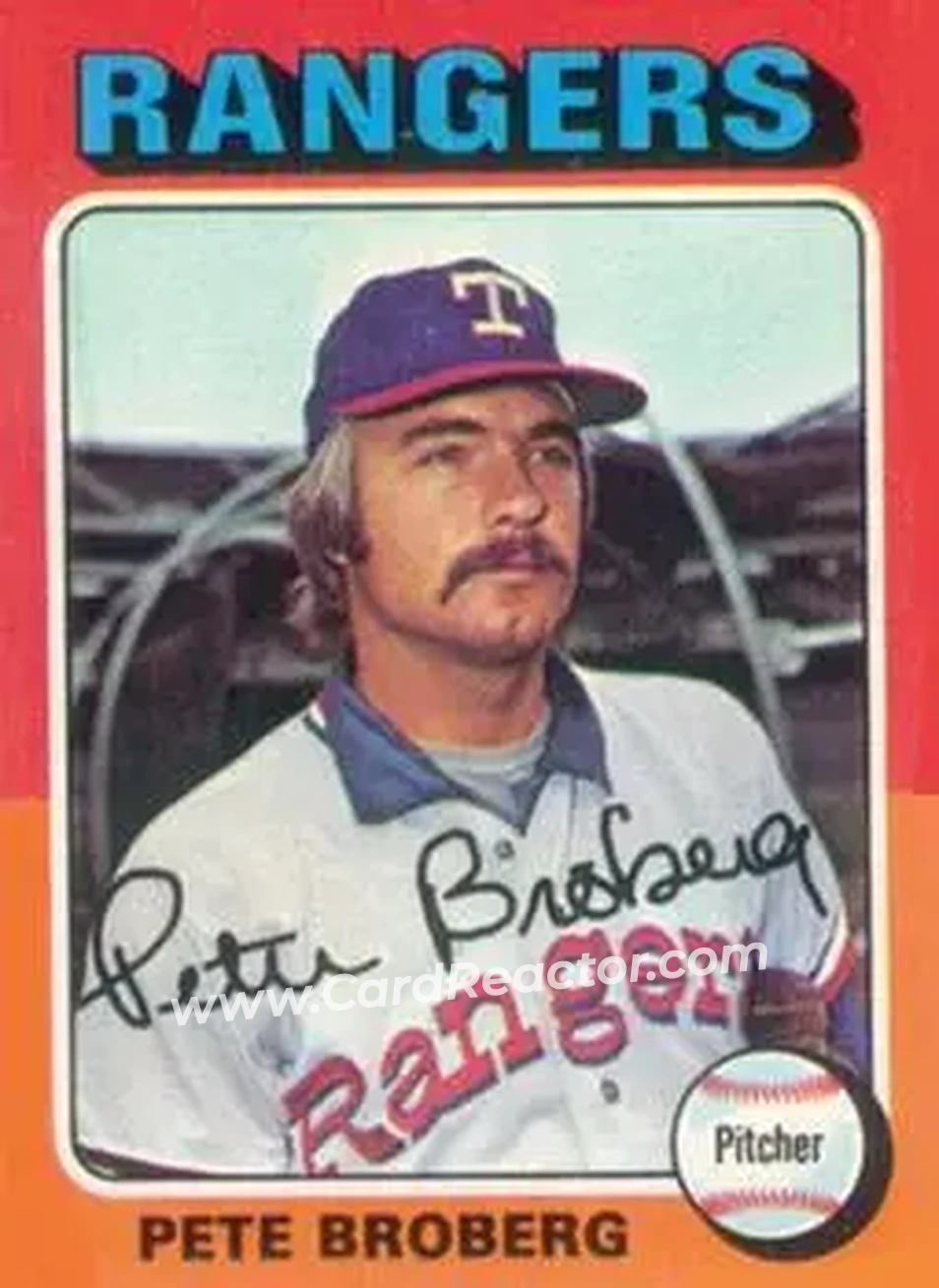 1975 Topps #542 - Pete Broberg - Texas Rangers - Front