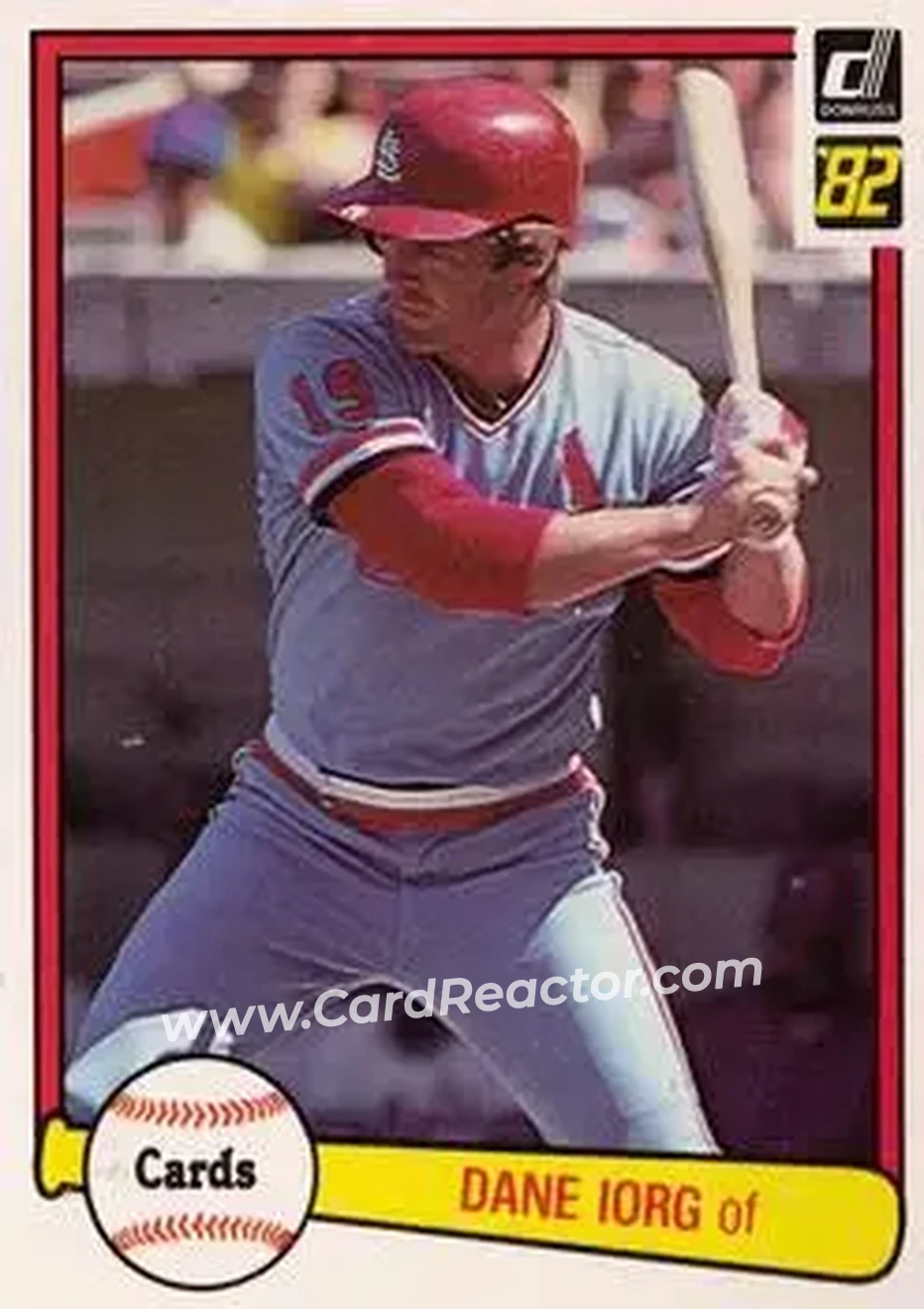 1982 Donruss #166 - Dane Iorg - St. Louis Cardinals - Front 1982 Donruss #166 - Dane Iorg - St. Louis Cardinals - Front