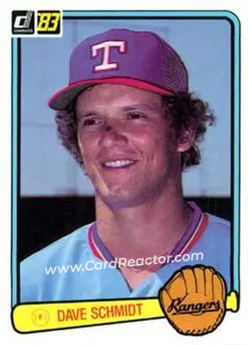 1983 Donruss #321 - Dave Schmidt - Texas Rangers - Front