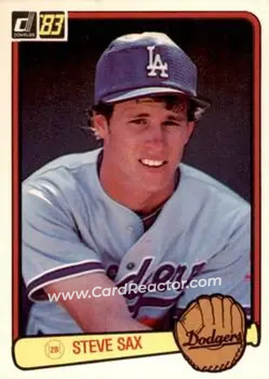 1983 Donruss #336 - Steve Sax - Los Angeles Dodgers - Front