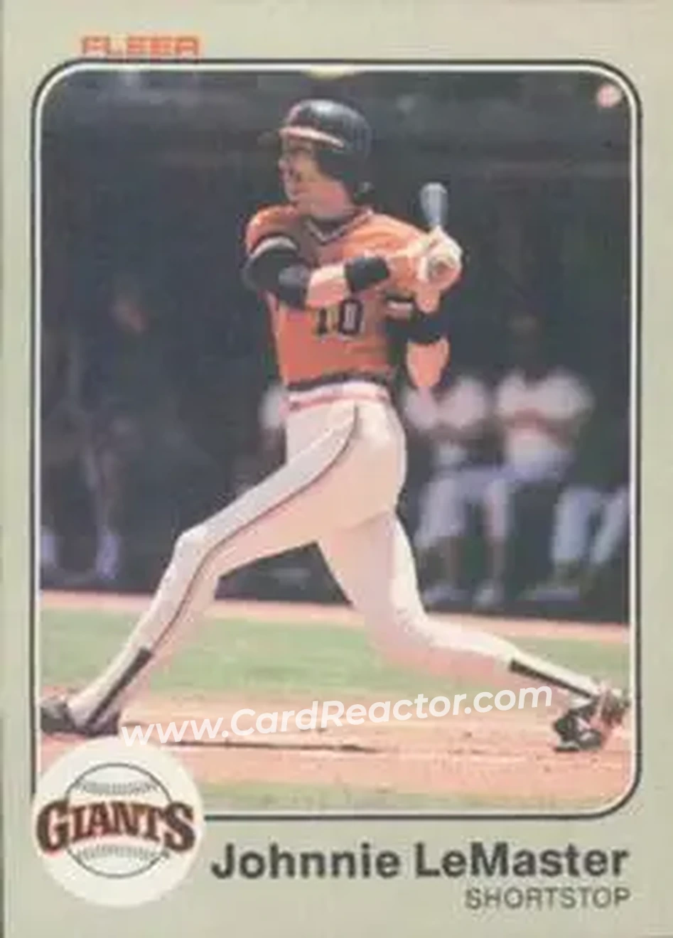 1983 Fleer #266 - Johnnie LeMaster - San Francisco Giants - Front