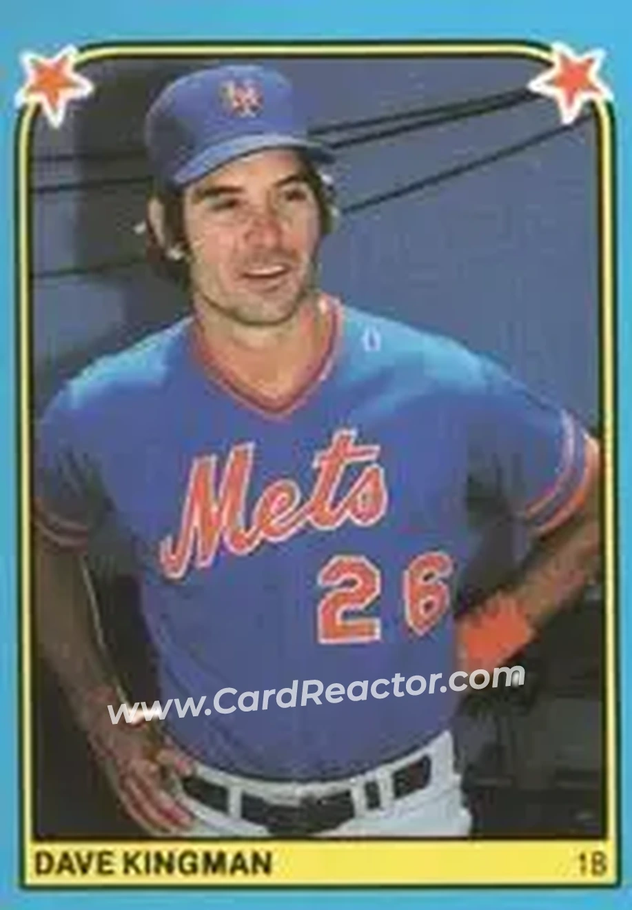 1983 Fleer Star Stickers #232 - Dave Kingman - New York Mets - Front
