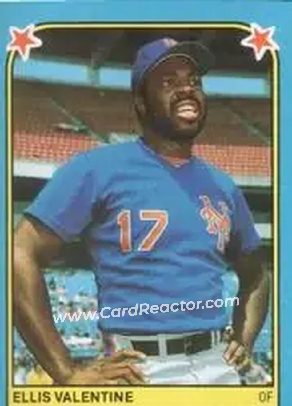 1983 Fleer Star Stickers #235 - Ellis Valentine - New York Mets - Front