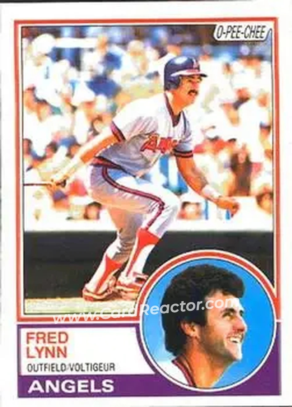 1983 O-Pee-Chee #182 - Fred Lynn - California Angels - Front 1983 O-Pee-Chee #182 - Fred Lynn - California Angels - Front