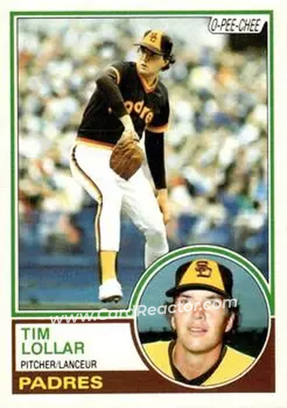 1983 O-Pee-Chee #185 - Tim Lollar - San Diego Padres - Front