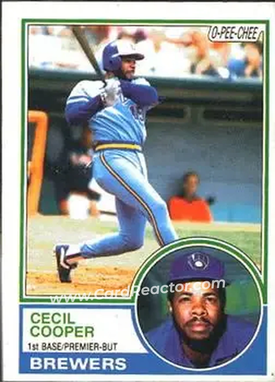 1983 O-Pee-Chee #190 - Cecil Cooper - Milwaukee Brewers - Front 1983 O-Pee-Chee #190 - Cecil Cooper - Milwaukee Brewers - Front