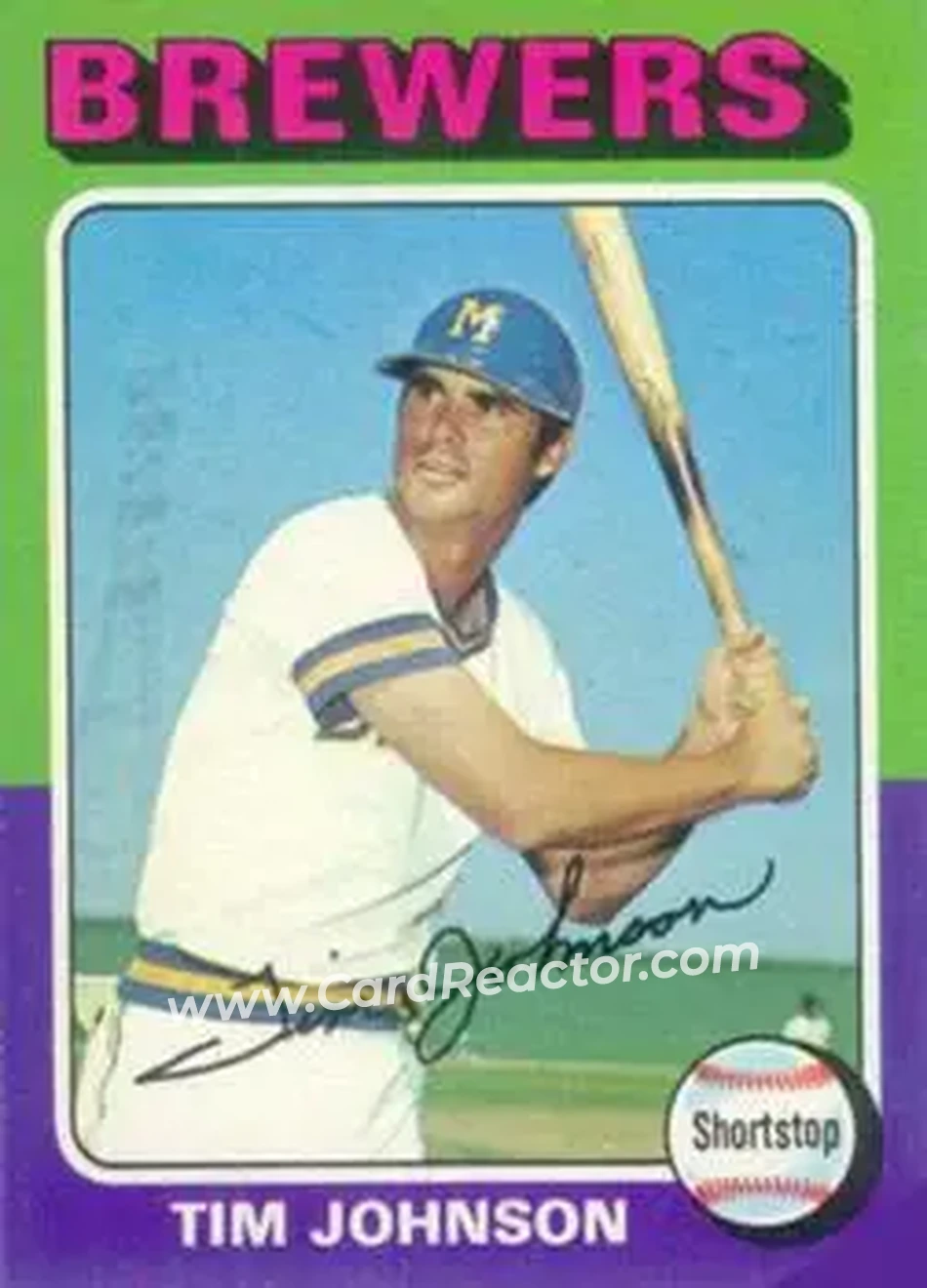 1975 Topps #556 - Tim Johnson - Milwaukee Brewers - Front