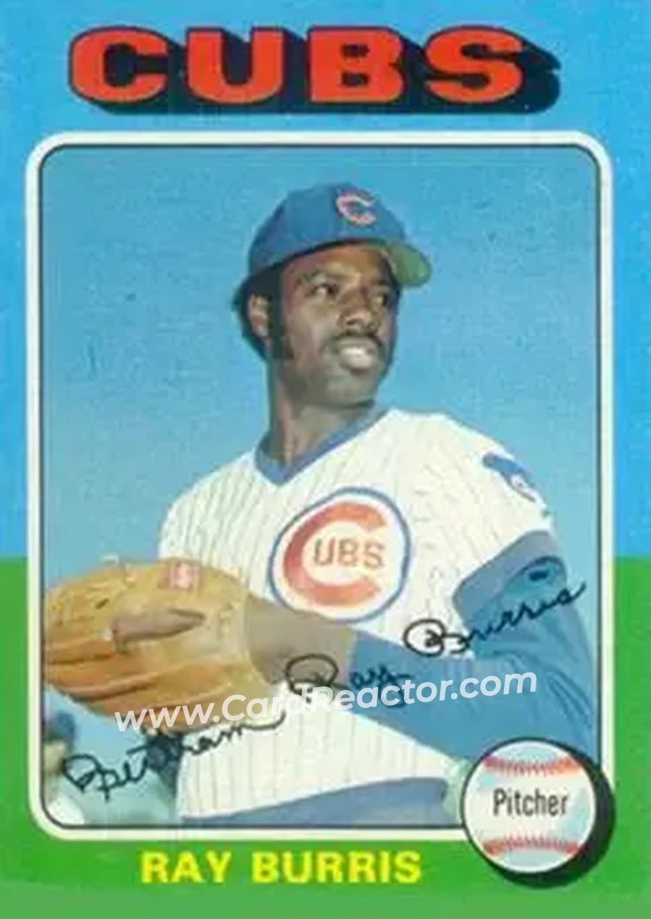 1975 Topps #566 - Ray Burris - Chicago Cubs - Front 1975 Topps #566 - Ray Burris - Chicago Cubs - Front