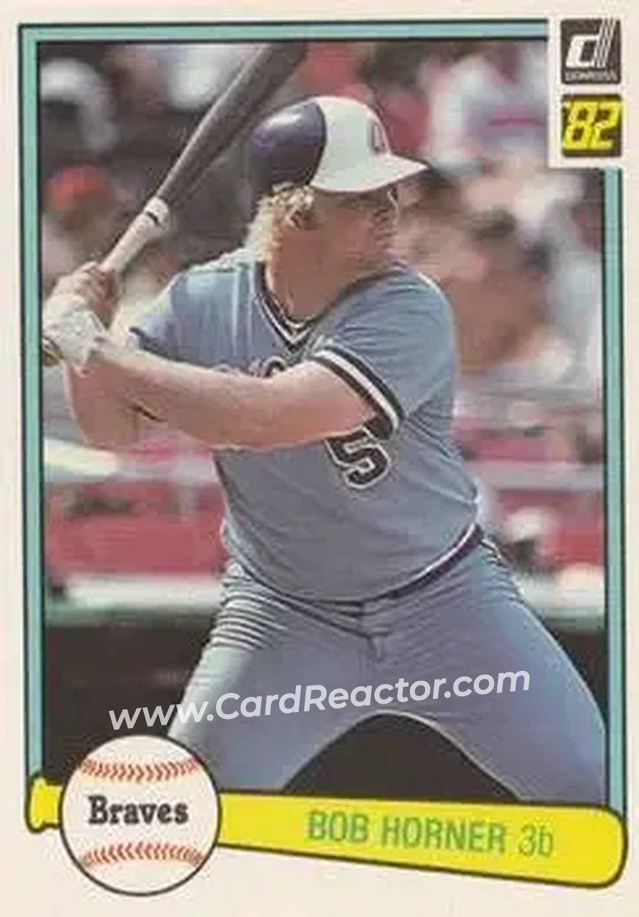 1982 Donruss #173 - Bob Horner - Atlanta Braves - Front