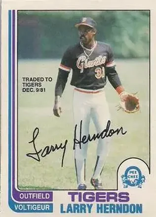 1982 O-Pee-Chee #182 - Larry Herndon - Detroit Tigers