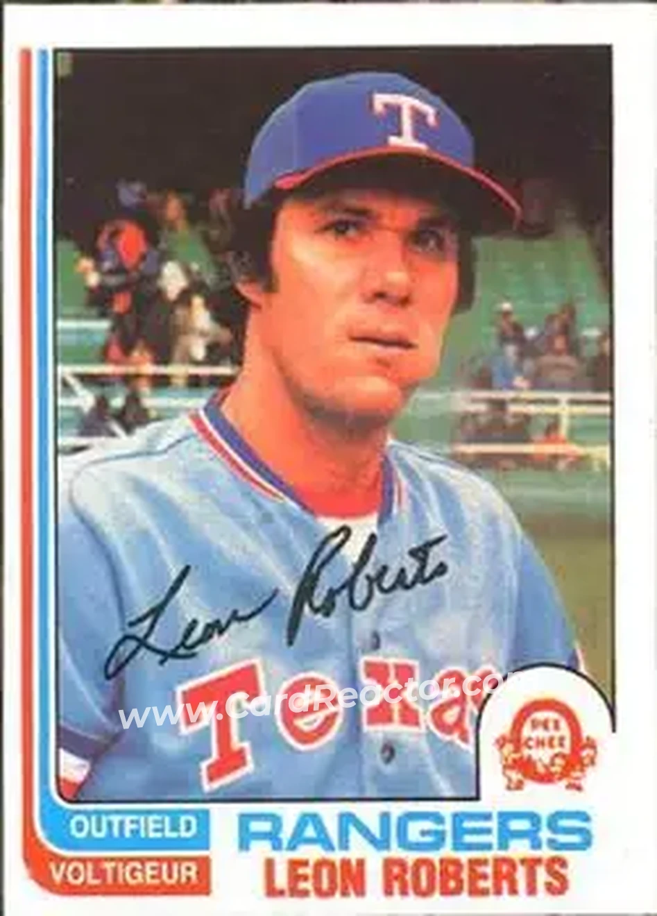 1982 O-Pee-Chee #186 - Leon Roberts - Texas Rangers - Front
