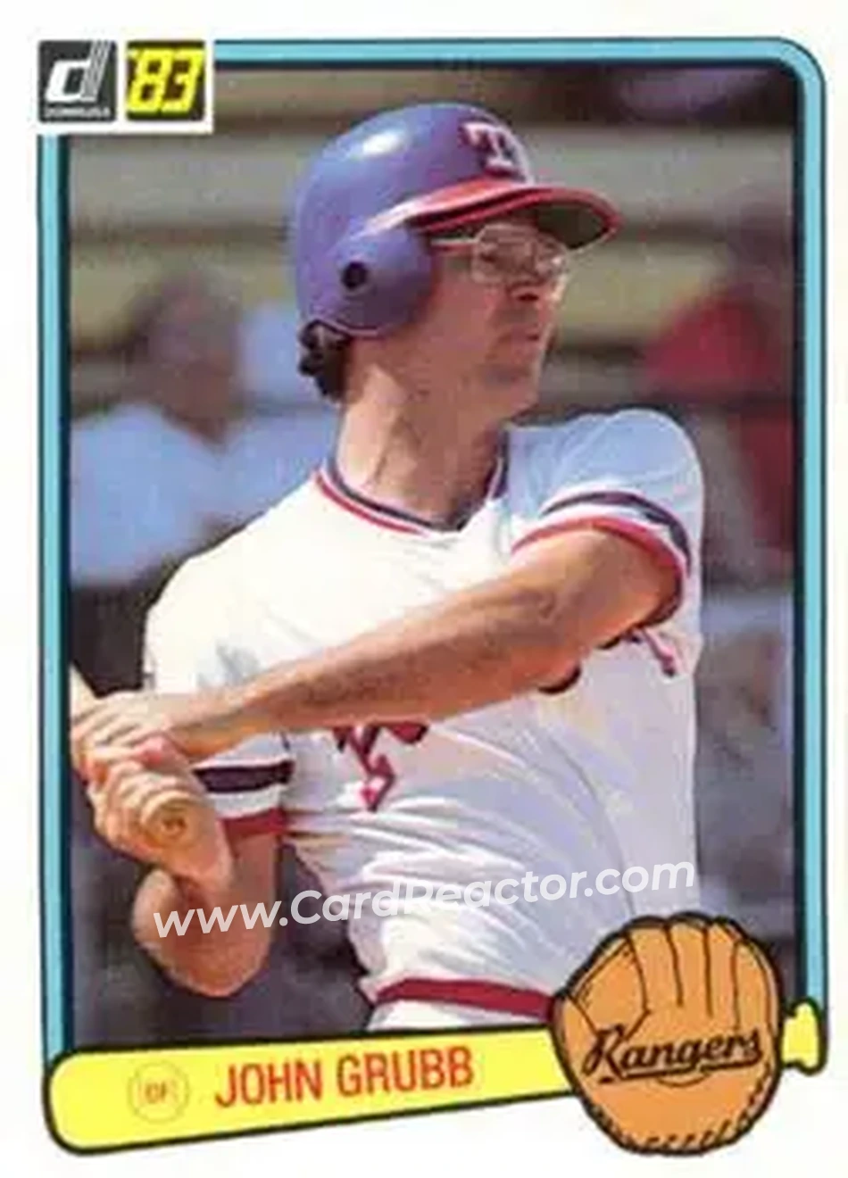 1983 Donruss #341 - Johnny Grubb - Texas Rangers - Front