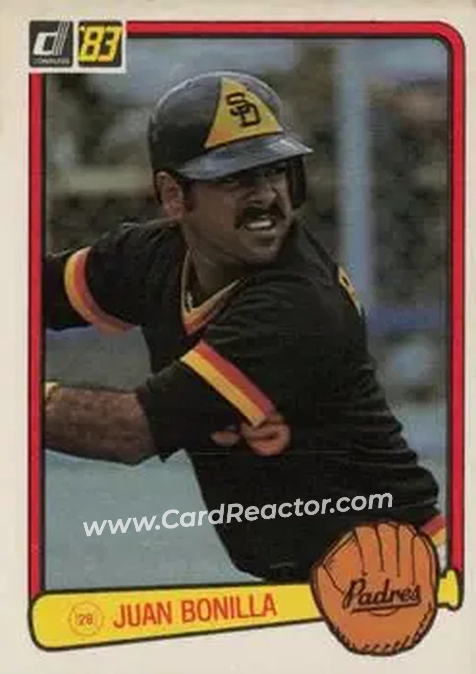 1983 Donruss #346 - Juan Bonilla - San Diego Padres - Front