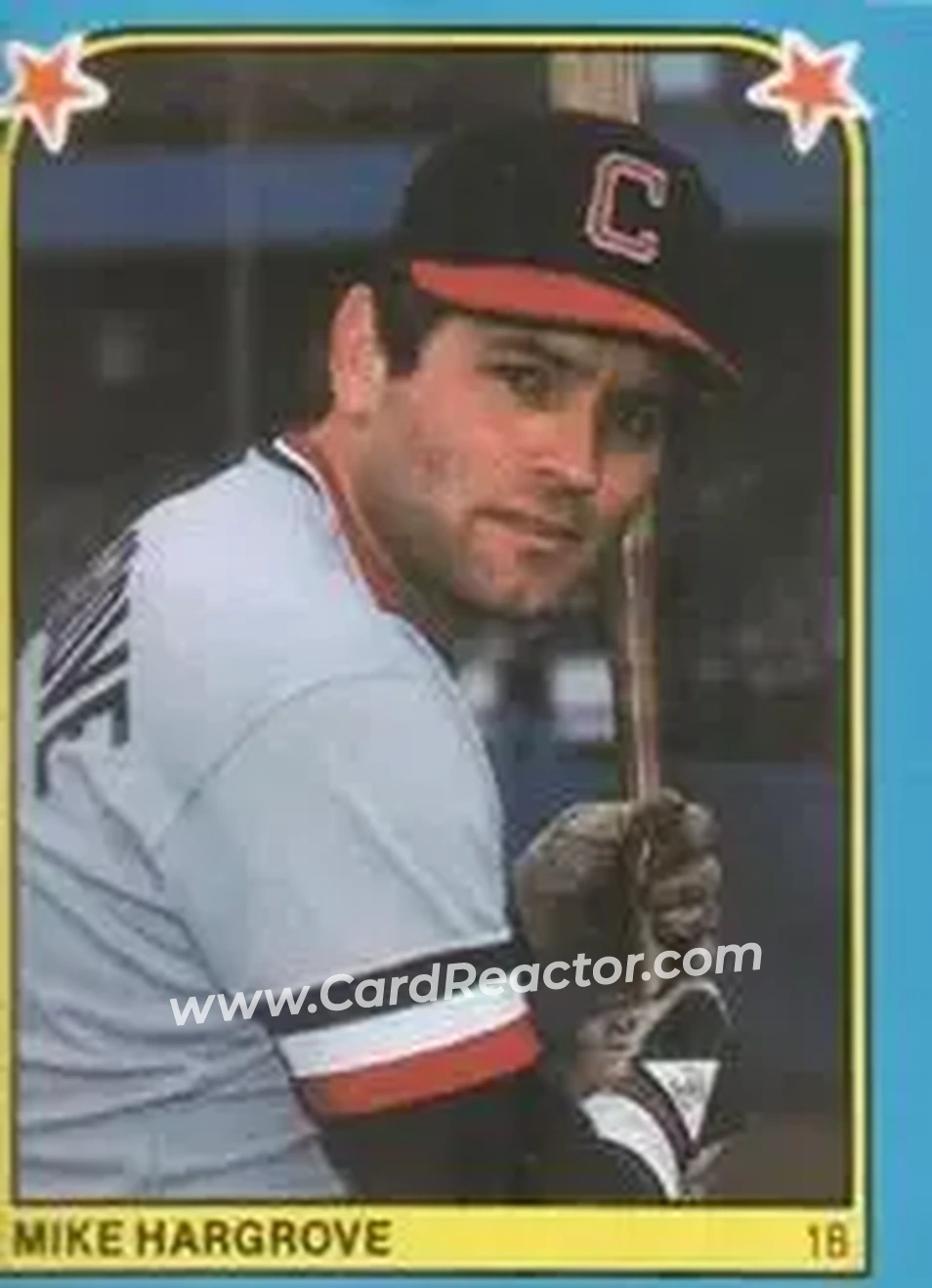 1983 Fleer Star Stickers #242 - Mike Hargrove - Cleveland Indians - Front