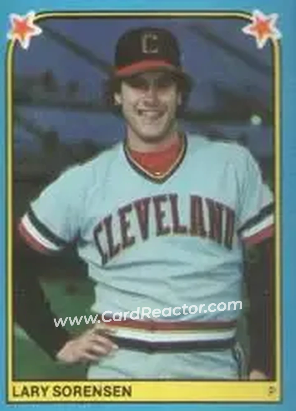 1983 Fleer Star Stickers #244 - Lary Sorensen - Cleveland Indians - Front
