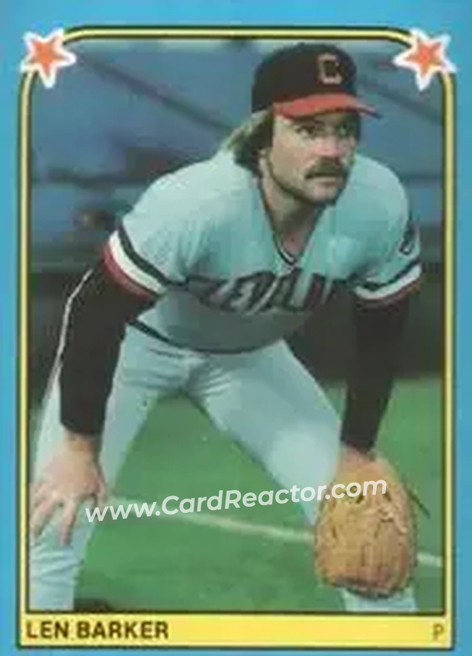 1983 Fleer Star Stickers #245 - Len Barker - Cleveland Indians - Front
