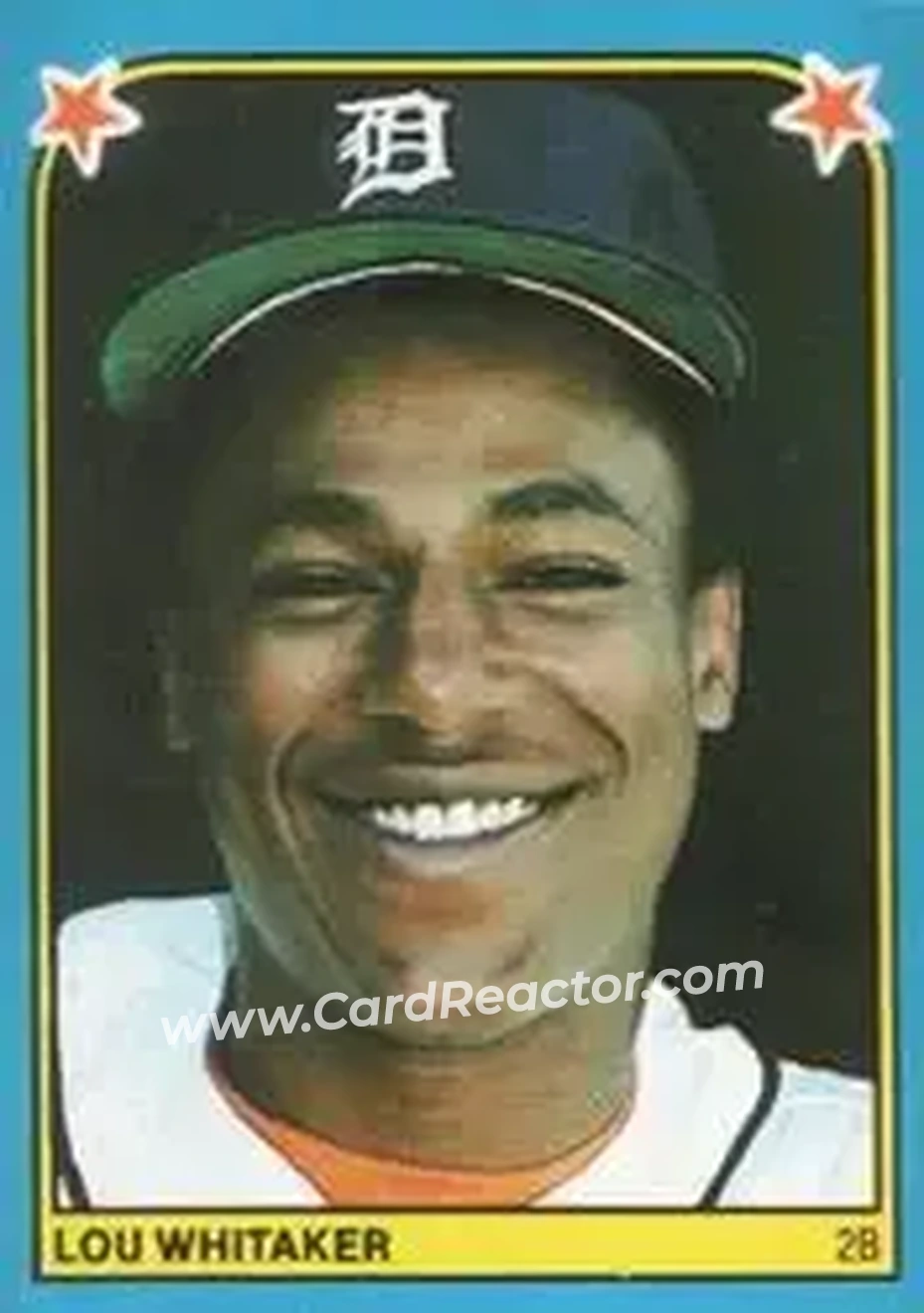 1983 Fleer Star Stickers #249 - Lou Whitaker - Detroit Tigers - Front 1983 Fleer Star Stickers #249 - Lou Whitaker - Detroit Tigers - Front